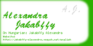 alexandra jakabffy business card